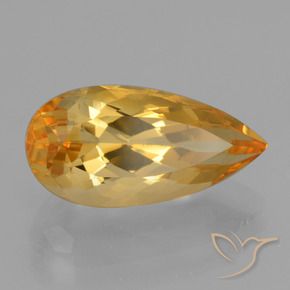 Citrine Doré foncé naturelle En forme de poire, 5.54 ct, VVS