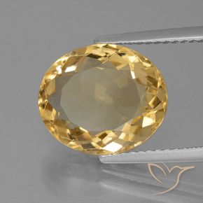 Citrine Orange-or léger naturelle ovale, 5.04 ct, VVS