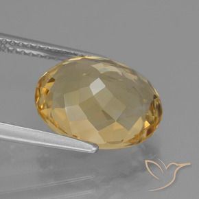 Citrine Orange-or léger naturelle ovale, 5.04 ct, VVS