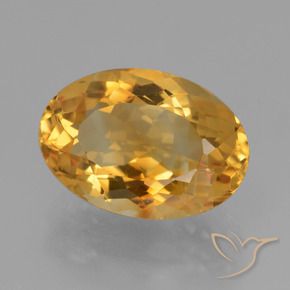 Citrine Orange doré profond naturelle ovale, 5.78 ct, VVS
