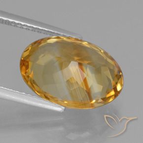 Citrine Orange doré profond naturelle ovale, 5.78 ct, VVS