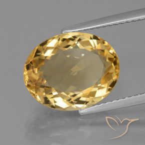 Citrine Doré moyen-foncé naturelle ovale, 5.49 ct, VVS
