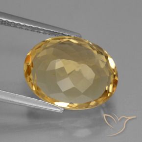 Citrine Doré moyen-foncé naturelle ovale, 5.49 ct, VVS