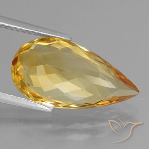 Citrine Orange doré profond naturelle En forme de poire, 5.78 ct, VVS