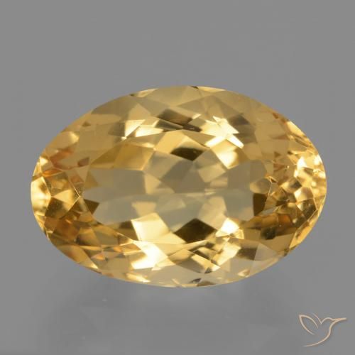 5.70ct Naturel Doré moyen-foncé Citrine, ovale, VVS