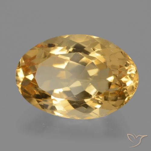 Citrine Doré moyen-foncé naturelle ovale, 5.70 ct, VVS