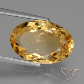 Citrine Doré moyen-foncé naturelle ovale, 4.73 ct, VVS-VS