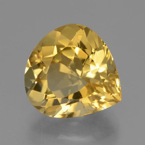 Citrine doré naturelle en forme de poire, 4,70 ct, VVS
