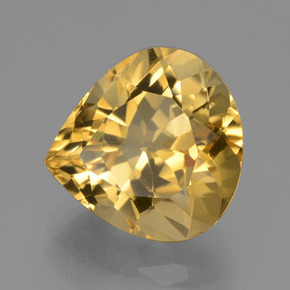 Citrine doré naturelle en forme de poire, 4,70 ct, VVS