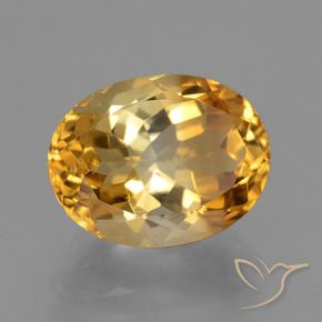Citrine Orange-or naturelle ovale, 4.02 ct, VS