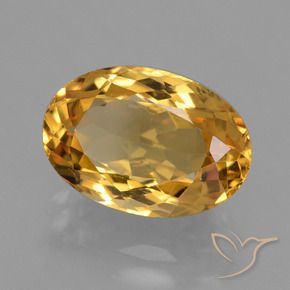 Citrine Orange doré profond naturelle ovale, 4.02 ct, VVS