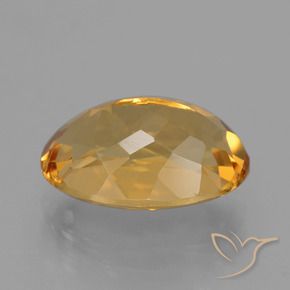 Citrine Orange doré profond naturelle ovale, 4.02 ct, VVS