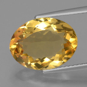 Citrine Orange doré profond naturelle Coupe ovale, 4.88 ct, VVS