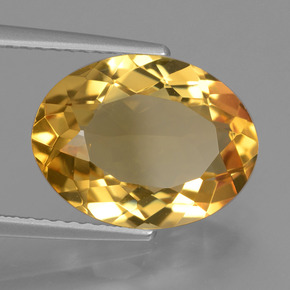 Citrine Orange doré profond naturelle Coupe ovale, 4.88 ct, VVS