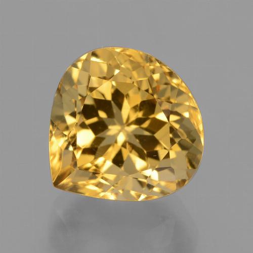 Citrine doré naturelle en forme de poire, 4,93 ct, VVS