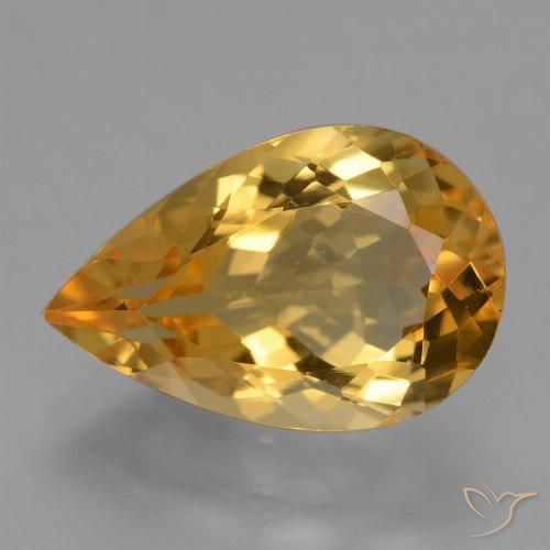 4.62ct Naturel Orange doré profond Citrine, En forme de poire, VVS