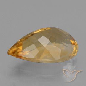 Citrine Orange doré profond naturelle En forme de poire, 4.62 ct, VVS