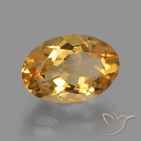 Citrine Orange doré profond naturelle ovale, 3.53 ct, VVS
