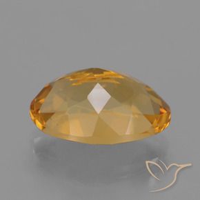 Citrine Orange doré profond naturelle ovale, 3.53 ct, VVS