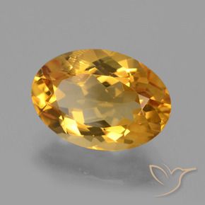 Citrine Orange doré profond naturelle ovale, 3.56 ct, VS