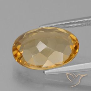Citrine Orange doré profond naturelle ovale, 3.76 ct, VVS