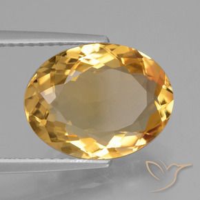 Citrine Doré léger naturelle ovale, 4.17 ct, VVS
