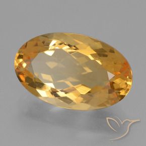 Citrine Orange doré profond naturelle ovale, 4.43 ct, VVS