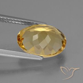 Citrine Orange Doré naturelle ovale, 3.52 ct, VS