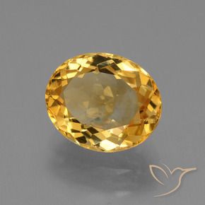 Citrine Doré moyen-foncé naturelle ovale, 3.97 ct, VVS