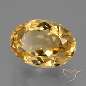 Citrine Orange doré profond naturelle ovale, 5.52 ct, VVS