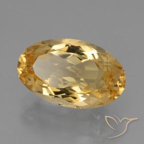 Citrine Orange doré profond naturelle ovale, 4.88 ct, VVS