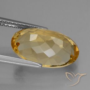 Citrine Orange doré profond naturelle ovale, 4.88 ct, VVS