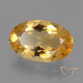 Citrine Doré moyen-foncé naturelle ovale, 5.12 ct, VVS-VS