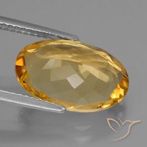 Citrine Doré moyen-foncé naturelle ovale, 5.12 ct, VVS-VS
