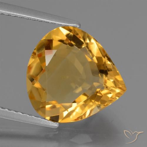 Citrine Doré foncé naturelle En forme de poire, 4.99 ct, VVS