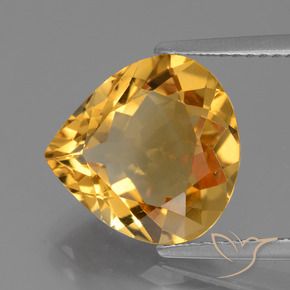 Citrine Doré foncé naturelle En forme de poire, 4.99 ct, VVS