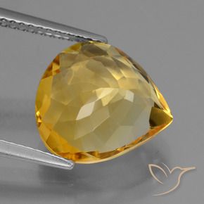 Citrine Doré foncé naturelle En forme de poire, 4.99 ct, VVS