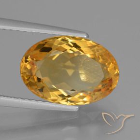 Citrine Orange doré profond naturelle ovale, 3.72 ct, VS-SI