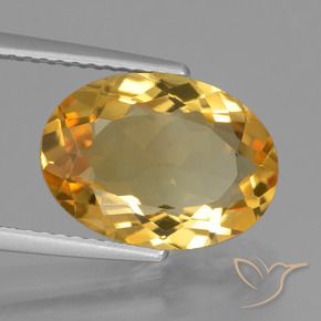 Citrine Orange doré profond naturelle ovale, 3.69 ct, VVS-VS