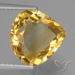 Citrine Orange Doré naturelle En forme de poire, 4.08 ct, VVS