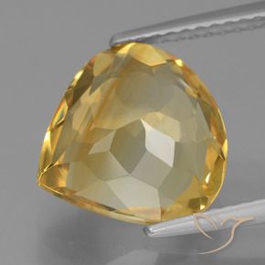 Citrine Orange Doré naturelle En forme de poire, 4.08 ct, VVS