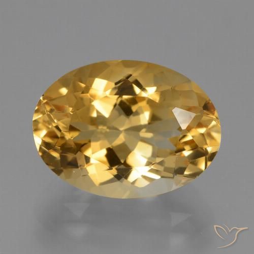 Citrine Doré moyen-foncé naturelle ovale, 4.93 ct, VVS
