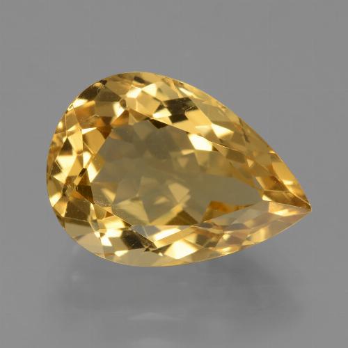 Citrine doré naturelle en forme de poire, 4,92 ct, VVS
