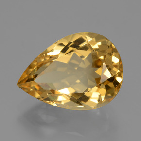 Citrine doré naturelle en forme de poire, 4,92 ct, VVS