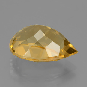 Citrine doré naturelle en forme de poire, 4,92 ct, VVS