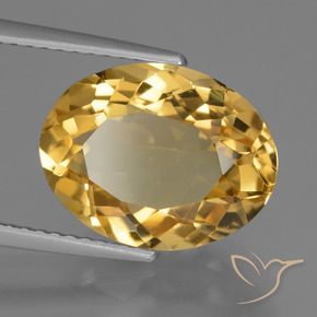Citrine Orange Doré naturelle ovale, 4.99 ct, VVS