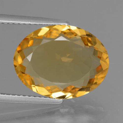 Citrine doré naturelle coupe ovale, 6,05 ct, VVS