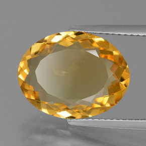 Citrine doré naturelle coupe ovale, 6,05 ct, VVS