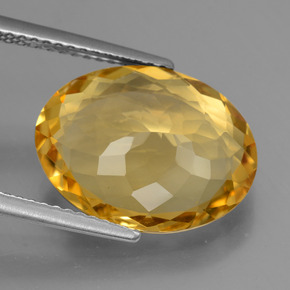 Citrine doré naturelle coupe ovale, 6,05 ct, VVS