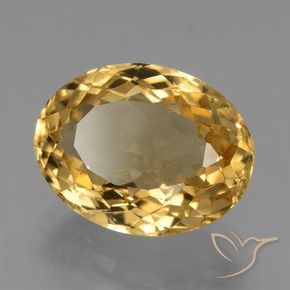 Citrine Doré moyen-foncé naturelle ovale, 7.08 ct, VVS